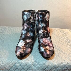 Floral Ankle Boots.  Size 9